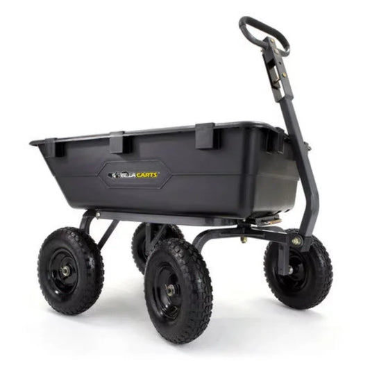 Heavy-Duty Poly Garden Dump Cart With 13" Tires