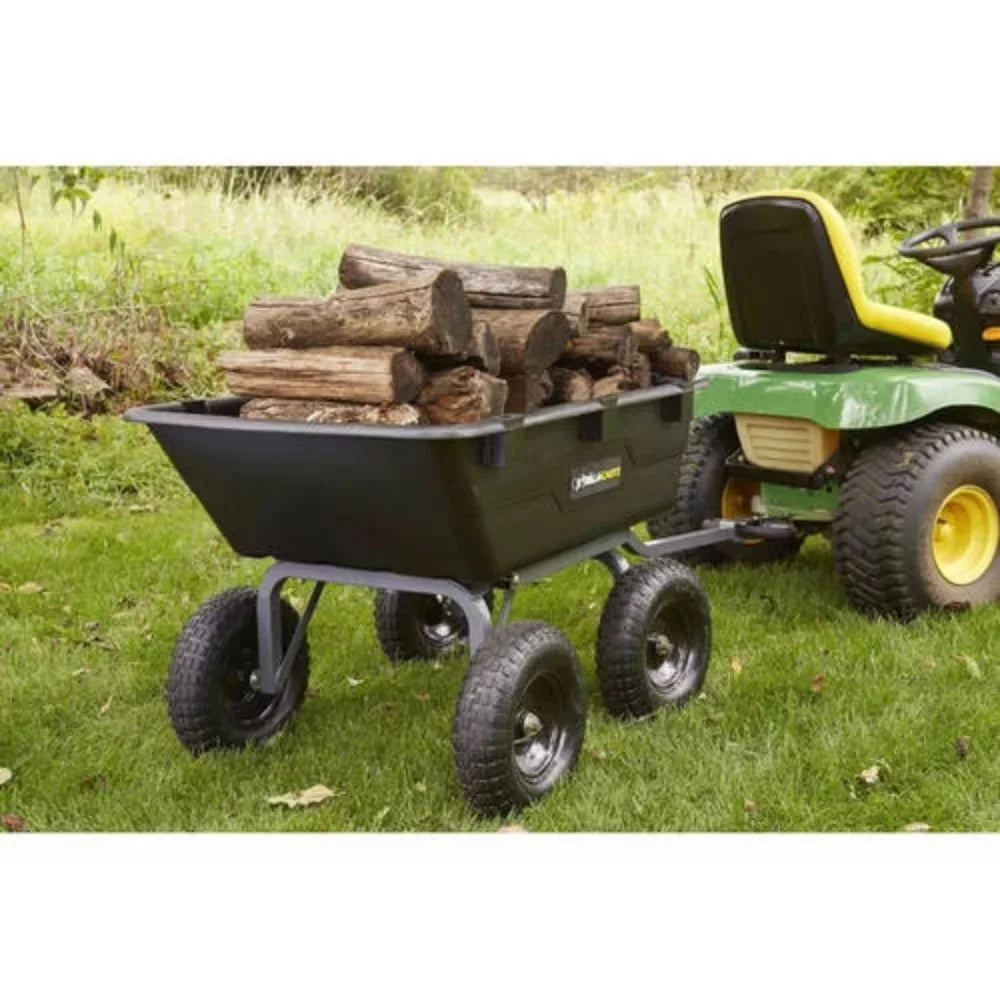 Heavy-Duty Poly Garden Dump Cart With 13" Tires